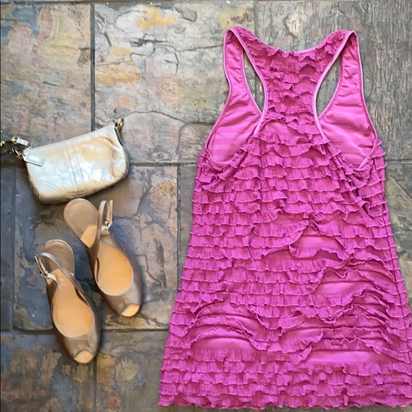 Studio Y Pink Racerback Ruffle Tunic - Picture 2 of 3